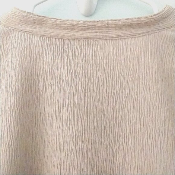 Dialogue Tunic Crinkle Cotton Blend Drop Shoulder Long Sleeves Relaxed Fit - 2X - Picture 7 of 8